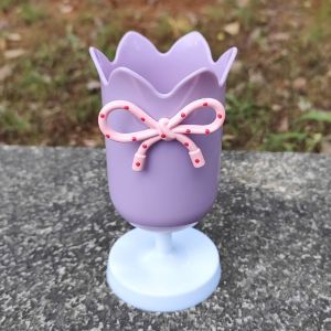 YUDESHUI Plastic Pen Holder Tulips Shape Desktop Organizer Storage Bucket Multi-functional Makeup Brush Holder Gift
