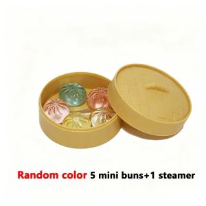 LUXURYLYN 1/5pcs Mini Dumplings Toy with Steamer Gift Squeezable Toys Set Squeezable Fidget Sensory Toy For Adults