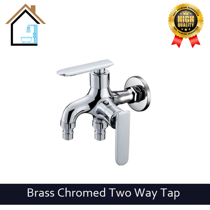Brass Chromed Two Way Tap Two Way Hose Bib Tap