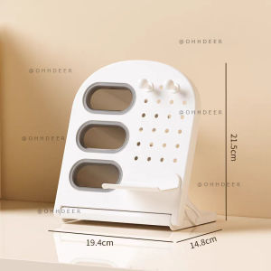 OHHDEER Rak Pen Meja Condong DIY Dengan Cangkuk - Slanted Pegboard Style Pen Holder Desk Organizer