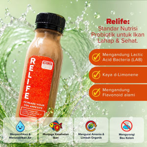 Ikanesia - Bakteri Starter Probiotik Penjernih Air RELIFE 100 ml Aquarium Bening Menjaga Ikan Sehat