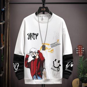 KIYOO-FASHION ATASAN PRIA KAOS SWEATER  MOTIF SHOP FACE LENGAN PANJANG CASUAL