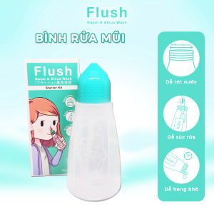 Bình Rửa Mũi Cho Bé Flush Nhập Khẩu Thái Lan Chính Hãng Gồm 1 Bình Và 14 Gói Muối Tinh Khiết Dung Tích 250ml