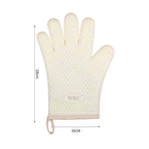 JustLiving Heat Resistant Thickened Nordic Silicone Glove Cooking Baking BBQ Oven Pot Holder Mitt Kitchen Microwave Oven Anti Heat Glove High Temperature Resistant Anti-Scalding Gloves