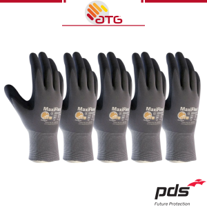[5 PAIRS] ATG MaxiFlex AD APT 42-874 Safety Gloves Touchscreen Black Grey