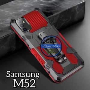 Casing Hp Untuk Samsung Galaxy M52 Soft Case Kickstand Armor Belt Clip Terbaru