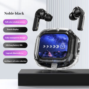 Airmax Color Screen Wireless Earphones Transparent Touch Screen Digital Waterproof Bluetooth 5.4 Dual Channel Sports Earphones