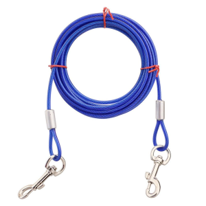 Pet Leash Double-ended Two Extension Wire Dog Tow Rope Chew Resistant Metal Leash Outdoor Extension Wire Chain Dog Chain