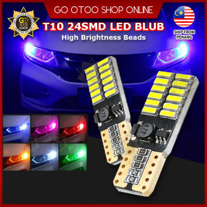 1PCS T10 Led Bulb 194 W5W 24SMD 4014 LED Bulbs Dome Door Number Plate Light Canbus Car Accessories Mentol Lampu Aksesori Kereta LED