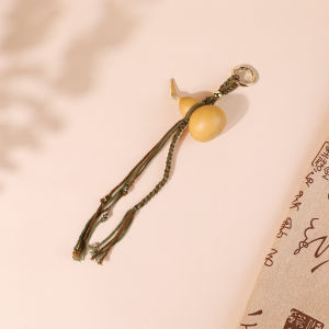 (Ac) Natural Gourd Bag Pendant Handmade Woven Wish Seed String Retro Chinese Style Keychain Car Pendant