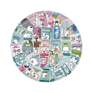 Pack of 50 Waterproof Halloween Theme Cartoon Doodles PVC Stickers Decals Collection for Crafts Party Decorations