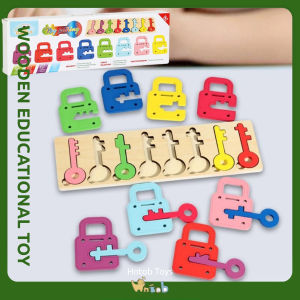 Hntob 36M+ Key Pairing Teaching Aids Wooden Keys Matching Lock Unlocking Educational Game Toy