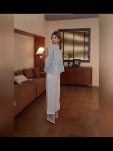 XIAOGULI Lyocell Linen Women Ankle Length Wide Leg Pants Breathable Strong Drape Lace Loose Fit Elegant Ladies Casual Trousers2026