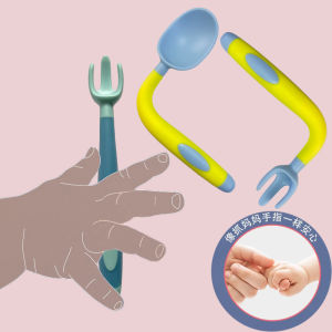 Food Grade BPA Free Baby Training Spoons Twistable Fork Spoon Sets with case for Newborn Toddler Learn To Eat Training Utensils Set Bendable Infant Children Feeding Tableware