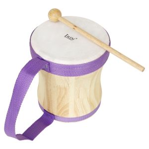 NEXTYOO Gỗ Trống tay Ấn Độ trống bằng da cừu Giáo dục sớm Đàn tambourine bằng gỗ Bền bỉ Kèn trống đi kèm Nhạc cụ gõ dành cho trẻ em Dành cho trẻ em