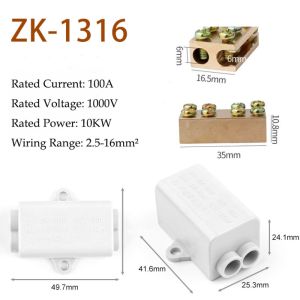 JAYQQ Large Current High Power Splitter Conductor Brass Universal Quick Terminal Block  Wire Connector Electrical