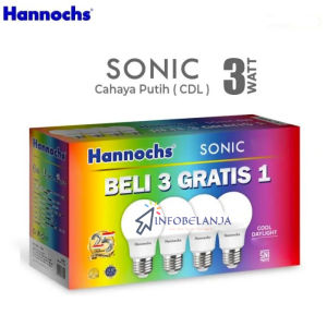 Paket Lampu Led Hannochs Sonic 3 Watt Beli 3 Gratis 1 Isi 4 Pcs