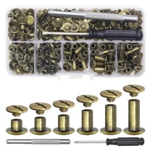 Bộ 110 vít siết bắt đầu nút vít vít kim loại đinh tán cho dự án thủ công da