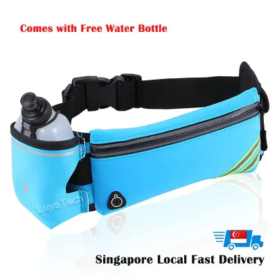 Running Belt with Water Bottle Hydration Pouch Fanny Pack Reflective Phone Waist Bag for Sports Runner Cycling for iPhone Galaxy oppo Women Men