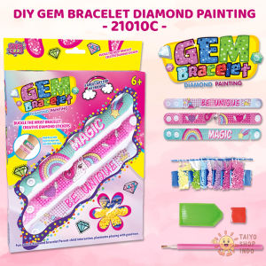 TAIYO DIY Gem Bracelet Diamond Painting Hiasan Seni Kerajinan Tangan Gelang Cantik Mainan Anak Perempuan