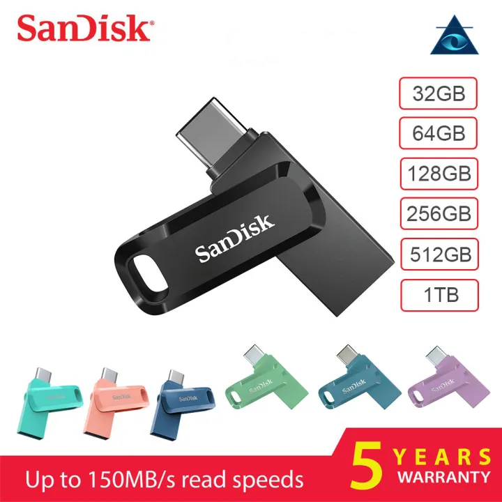 Sandisk Ultra Dual Drive GO Type-C OTG USB 3.2 DC3 Flash Drive 150MB/S 32GB 64GB 128GB 256GB 512GB 1TB