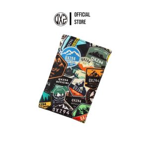 QXZ94 Dompet Pria Kulit Kanvas Kombinasi Motif Print Ukuran Tanggung 3/4 Lipat Kartu Polos Hitam Abu