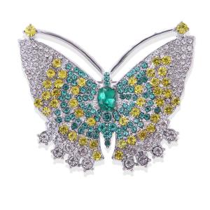 Hmeme เข็มกลัดแฟชั่นพลอยเทียมรูปผีเสื้อสำหรับผู้หญิงเสื้อโค้ทเครื่องประดับของขวัญ
