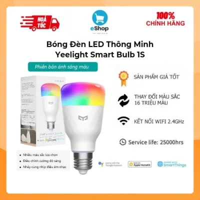 Bóng Đèn Thông Minh Yeelight Led Smart Bulb 1S - Có HomeKit Điều Khiển App Đèn RGB (Bản Quốc Tế)