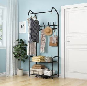 Rak Hanger Gantungan Baju Gamis Rak Sepatu Sandal Hanger 2 Tingkat Rak 2 Tingkat Besi Justiin Rak Hanger