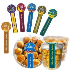 Terlaris Sticker Idul Fitri Stiker Segel Kue Kering Lebaran Ramadhan Bahan Vinil Anti Air isi 44 pcs