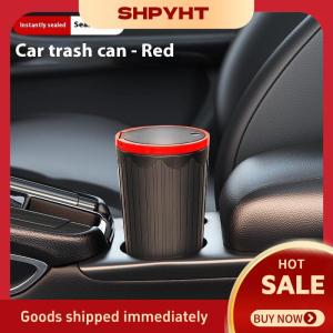SHPYHT✨ Car Trash Bin Can Mini Auto Dust Organizer Car Interior Rubbish Bag Garbage Container Storage Box Bucket Auto Accessories