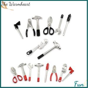 【The Warmheart】 8pcs 1:12 Scale Miniature Metal Hand Tools Set Dolls House Accessories