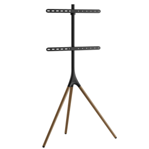FANTASY T MALL High Quality  Brateck Artistic Easel Studio TV Display Stand with Tripod Base for 43 to 75 inch LED LCD Screens Modern Minimalist Nordic Style Beech Three-Legged Art TV Cart in Walnut Color up to 40kg