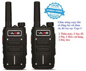 Bộ 2 Bộ đàm ABS TK568 (Sạc đế kèm hỗ trợ sạc Type C Pin dung lượng lớn trên 15 tiếng hỗ trợ copy tần số với máy cũ không cần dùng máy tính)-ĐỌC KỸ NỘI DUNG MÔ TẢ
