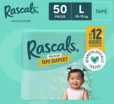 Rascals Tape LARGE (10-15 kg) - Jumbo (50 pcs) or Convenience (54 pcs)
