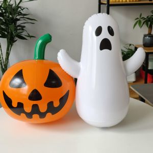 Halloween Pumpkin And Ghost Tumbler Inflatable Set Suitable for Patio Party Supplies Home Outdoor Horror Decorations
