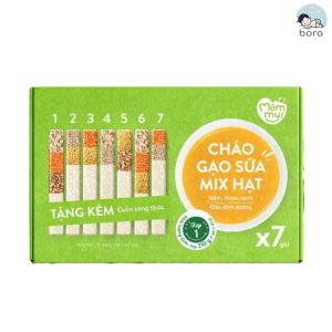 Cháo gạo sữa Mămmy mix hạt tự nhiên giàu dinh dưỡng cho bé từ 6 tháng nguyên hộp 7 gói x 30g/ 50g/ gói