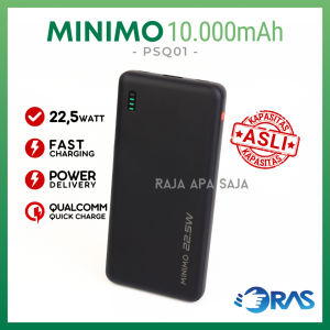 Powerbank 10000mAh USB Tipe C 3A 225 20 Watt 2 Port Output Fast Charging Quick Charge Pawerbeng Original Minimo PSQ01