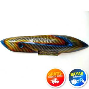 Cover tameng knalpot carbon mio smile FINO KARBU Carbon rainbow