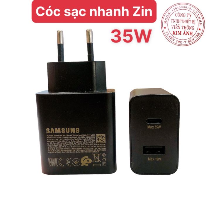 Củ sạc nhanh Samsung Note 10, Cổng type C và USB (35W 15W