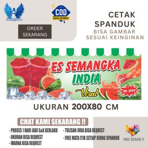 Cetak Spanduk Banner ES SEMANGKA INDIA VIRAL UKURAN 200X80 Costom Desain