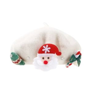 UNIITY Chất liệu len nỉ Mũ Beret Giáng Sinh Màu đỏ xanh Vải mềm mại ấm áp Mũ Beret Len Kawaii Thiết kế nơ Mũ Beret mùa đông Dành cho Nữ Giới và Thiếu Nữ