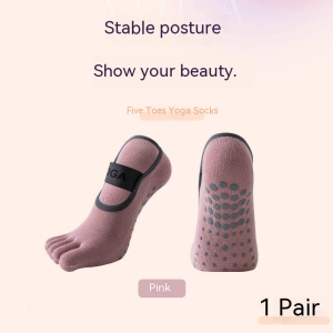 New! Five-toe yoga socks non-slip socks - thickened silicone non-slip bottom suitable for skipping/dancing/Pilates exercise ultra-thin and breathable in summer