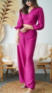 JASMIN ONE SET wrap crop top/ setelan wanita polos rayon premium/ setelan wanita blouse + kulot/ fenamecloth