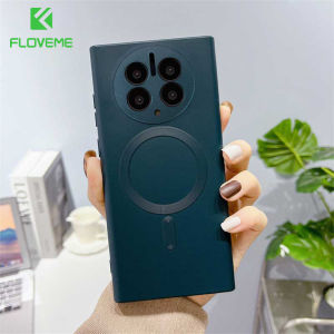 FLOVEME Luxury Glass Camera Film Phone Case For Huawei P50 P40 P30 Pro Wireless Charging Shockproof Soft Silicone Back Cover For Huawei Mate 50 40 30 20 Pro