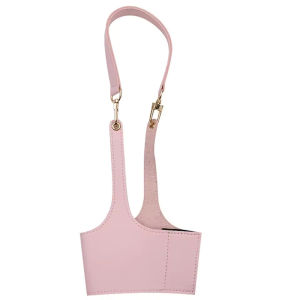 PU Leather Water Bottle Holder Coffee Cup Portable Rope Travel Strap Sling Anti-Scalding Cups Sleeve