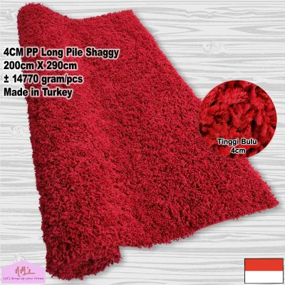 Tren-D-rugs Karpet shaggy jumbo polos bulu tebal alas lantai ruang tamu tidur 200 cm x 290 cm - NMs