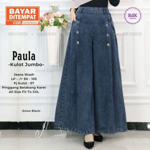 Kulot Jeans Jumbo Terbaru: Celana Kulot Lepis Wanita & Palazzo Jeans Kancing