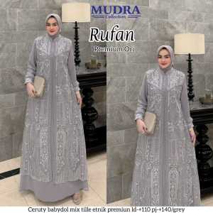 FKS Gamis XL LD 110 Ceruty Babydoll Mix Tile Etnik Premium RUFAN by MUDRA