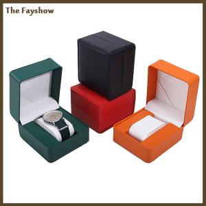 [The Fayshow] Watch Storage Box PU Single Watch Display Case Wristwatch Watch Holder Travel Jewelry Watch Organizer For Men Gift